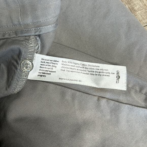 EILEEN FISHER Gray Stretch Ankle Straight Leg Casual Pant Women’s Pockets - Picture 3 of 8